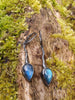 Long Blue Flash Labradorite Tendril Earrings