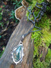 silver and moss agate seaweed pendant