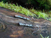 Black sterling silver twisted tendril leaf drop earrings