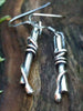 sterling silver twisted tendril drop earrings
