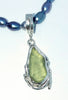 Green seaglass pendant on pearls