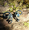 silver tendril stud earrings
