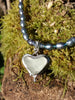 Handmade silver and seaglass heart pendant