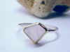 Sterling silver 9ct gold and rose quartz ring 
