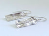 Sterling silver melt textured short rectangle earrings