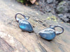 Blue flash labradorite stud earrings