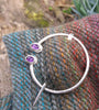 sterling silver and amethyst shawl pin plaid pin penannular