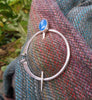 sterling silver and blue onyx penannular shawl plaid pin