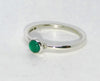 Silver and green agate stacking ring set