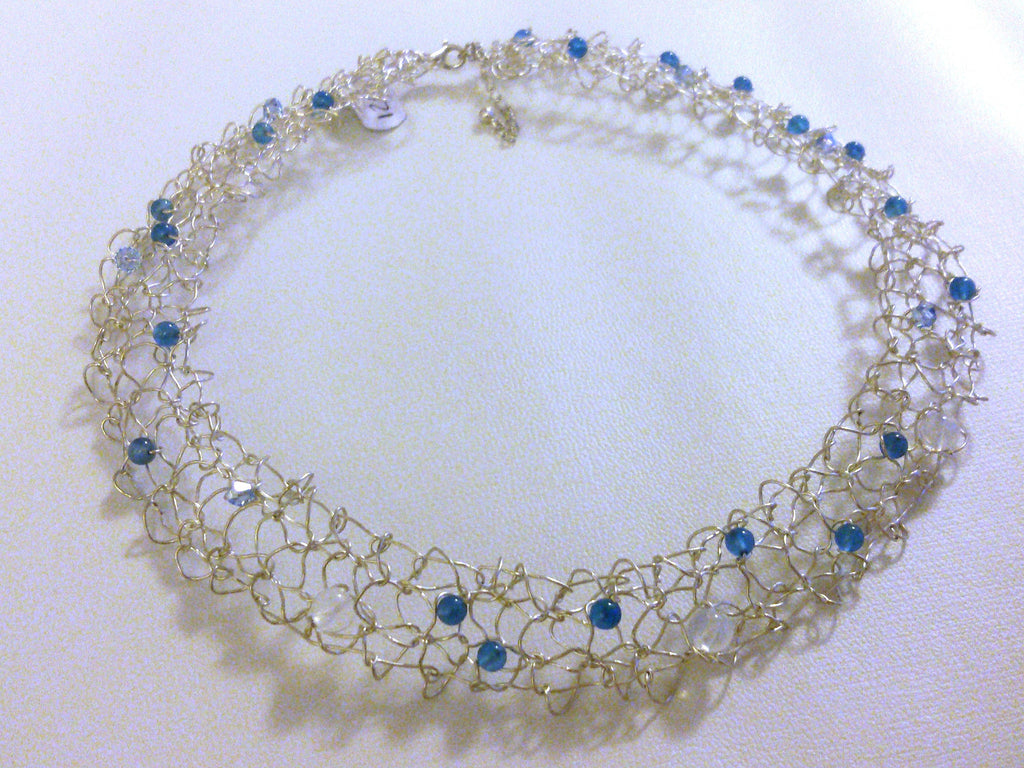 Sterling silver knitted necklace