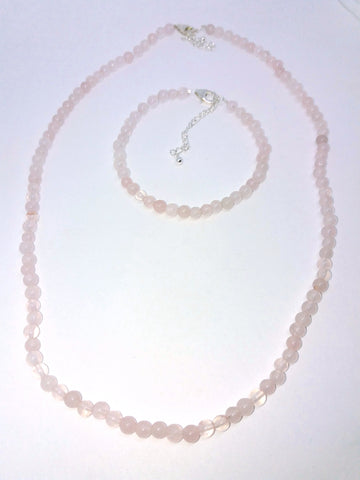 Small Rose Quartz Beads Necklace Bracelet