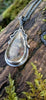 Sterling silver pendant with Java moss agate stone which looks like a little underwater coral reef sceen.