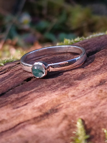 Slim Moss Agate Stacker