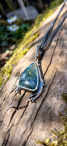 Moss agate Seaweed Pendant 5