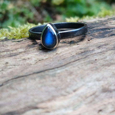 Labradorite Teardrop Stacking Ring