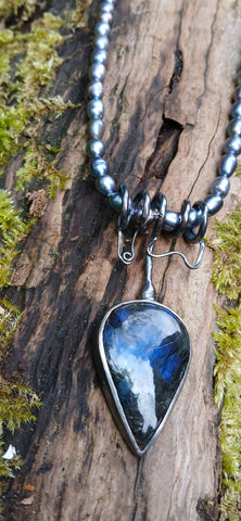 Labradorite Tendril Bud Busy Pendant