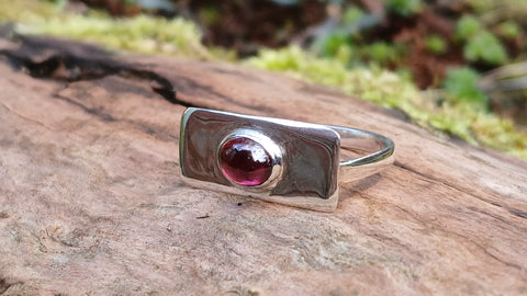 Oblong and Oval Garnet Ring