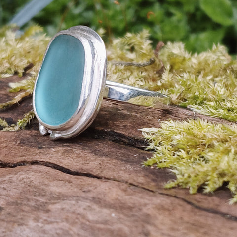 Turquoise Seaglass Ring