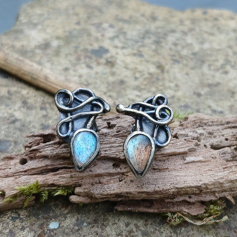 Labradorite Tendrils Studs