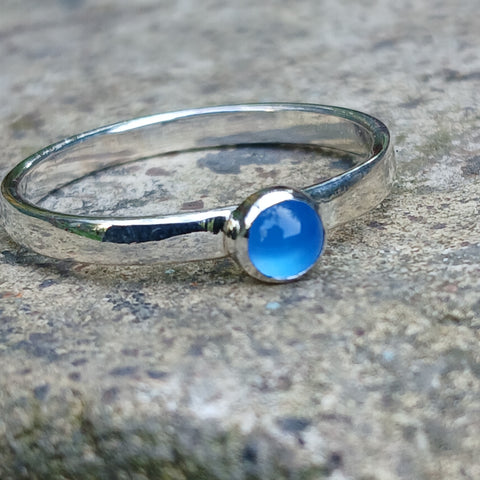 Slim Blue Agate Stacker