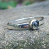 Slim Moss agate stacking ring size L