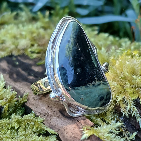 Sea Strand Nebula Jasper Ring
