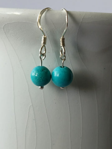 turquoise single drop earrings
