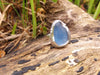 Cornflower Blue Seaglass Silver Ring