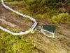 green seaglass pendant on pearls