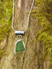 green seaglass pendant on chain