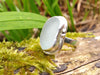 Seaglass and Silver Handmade Ring