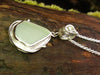 Blue Green seaglass pendant on chain
