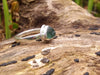 Small Teal Green Seaglass Ring