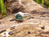 Small Teal Green Seaglass Ring