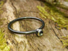 Tiny oxidised silver and moonstone ring 