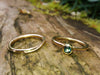 London Blue Topaz and Wound Tiny Gold Stacking Rings