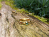 London Blue Topaz and Wound Tiny Gold Stacking Rings