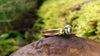 London Blue Topaz and Wound Tiny Gold Stacking Rings