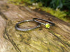 Oxidised silver and peridot ring set
