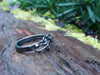 Sterling silver oxidised tendril ring