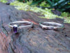 Amethyst and gold dot stacking rings