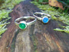 Green Agate and Blue Onyx stacking set