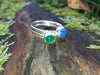 Green Agate and Blue Onyx stacking set