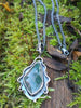sterling silver and moss agate pendant