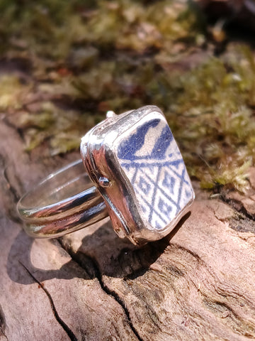Square Sea Pottery Ring
