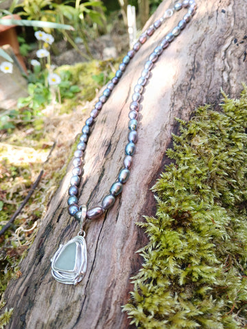 Seafoam Seaglass Pendant