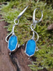 Sterling silver and blue lantern flower earrings