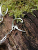 Sterling silver and blue lantern flower earrings