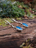 Sterling silver and blue lantern flower earrings