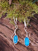 Sterling silver and blue lantern flower earrings